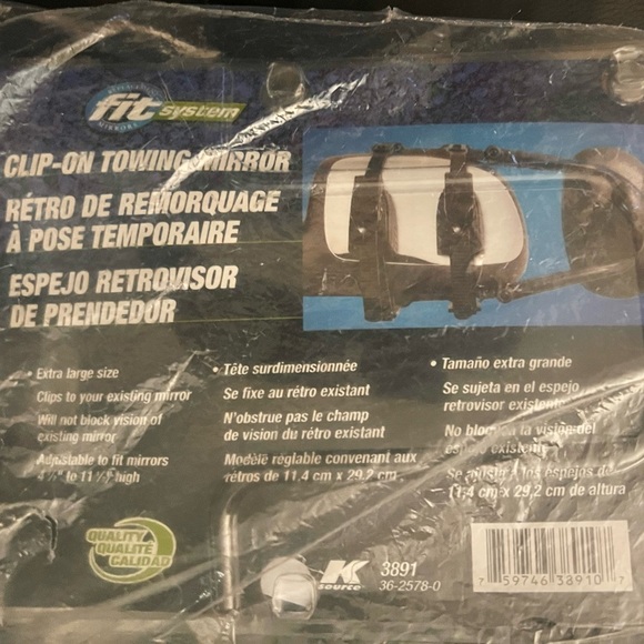 Fit System 3891 Deluxe Universal Clip-on Trailer Towing Mirror.  New - Picture 5 of 7